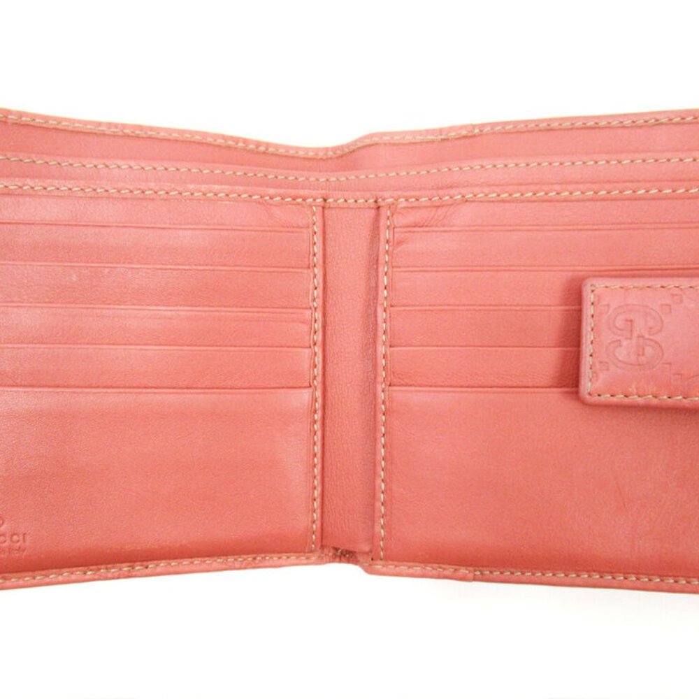 Auth Gucci Double SidedWallet Gucci Shima Pink Leather Auth T17262 - Picture 3 of 8
